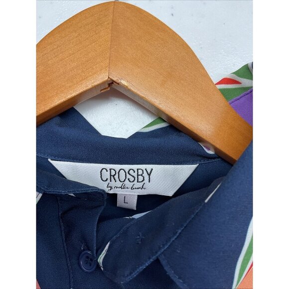 CROSBY BY MOLLIE BURCH Callaway Dress BUTTON FRONT SLEEVELESS NAVY POCKETED LG - Picture 3 of 11